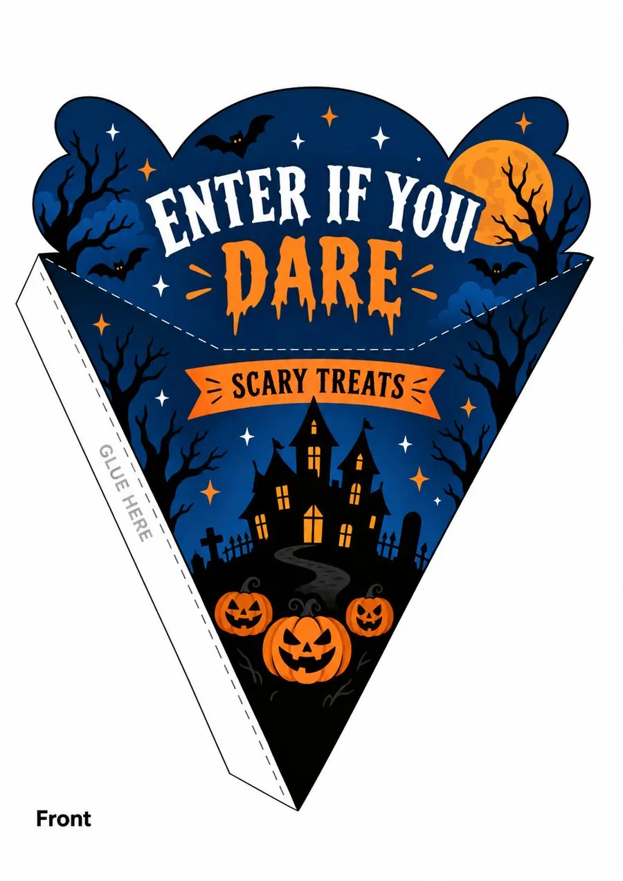 Printable Halloween cone design