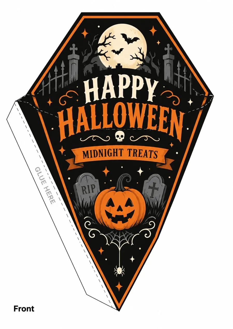 Printable Halloween cone design