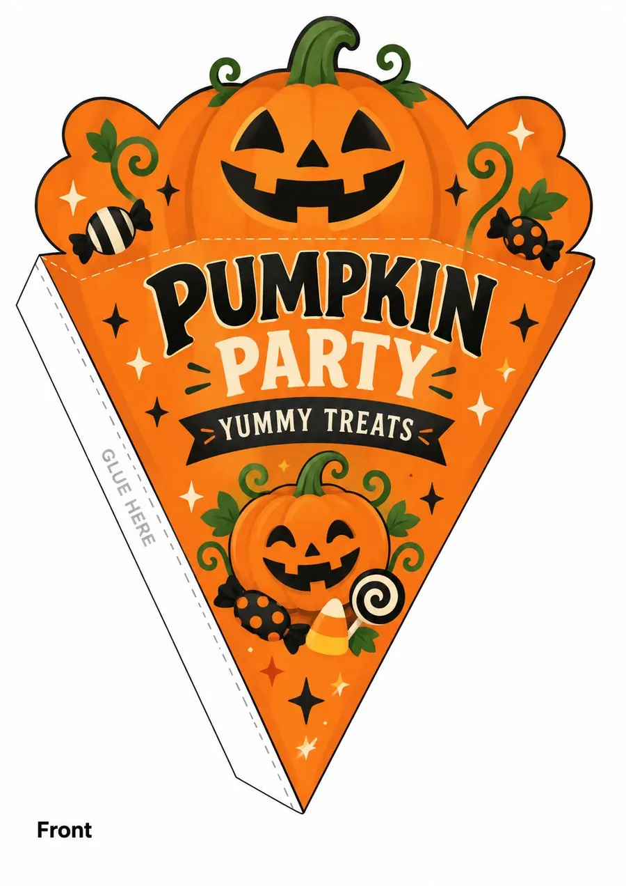 Printable Halloween cone design