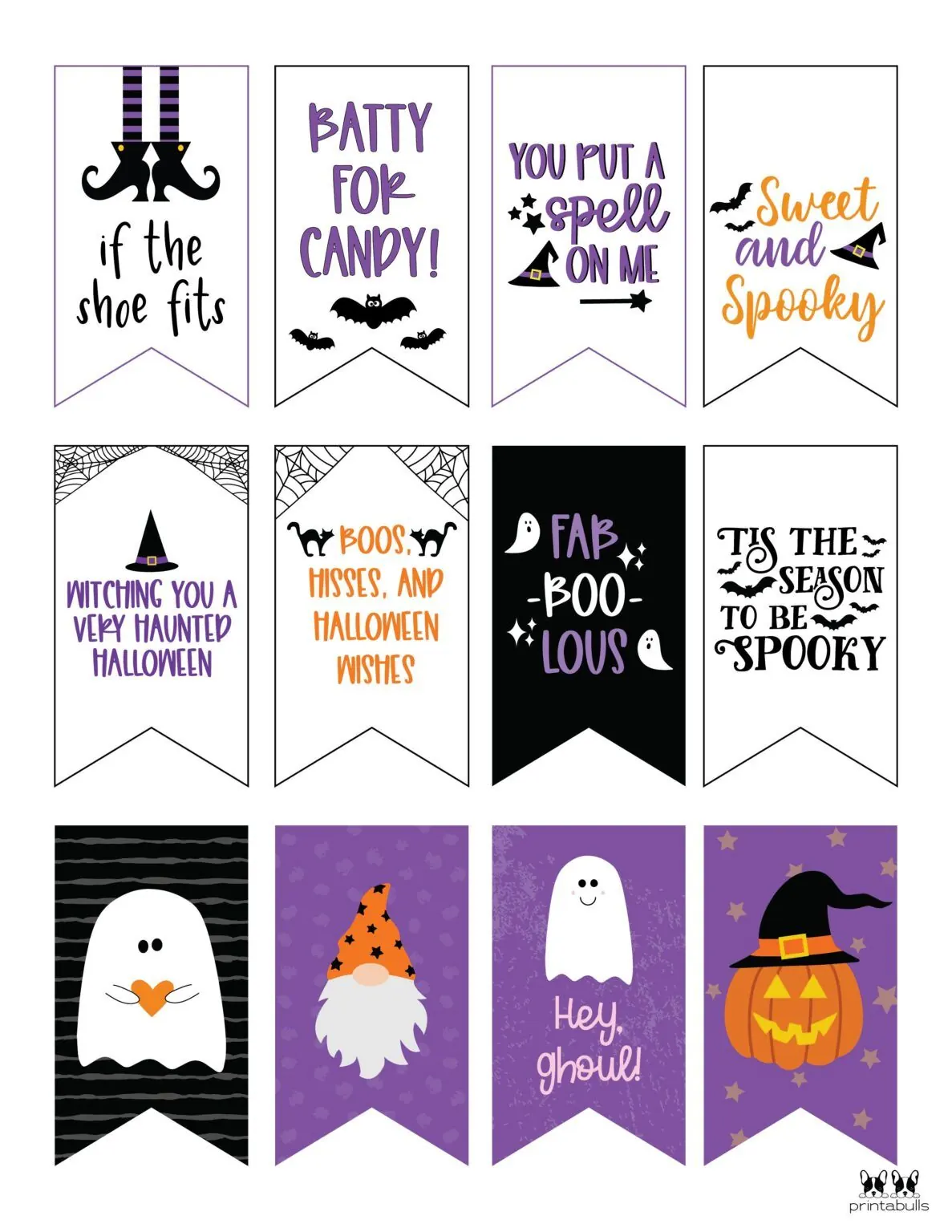 Printable Halloween treat bag toppers